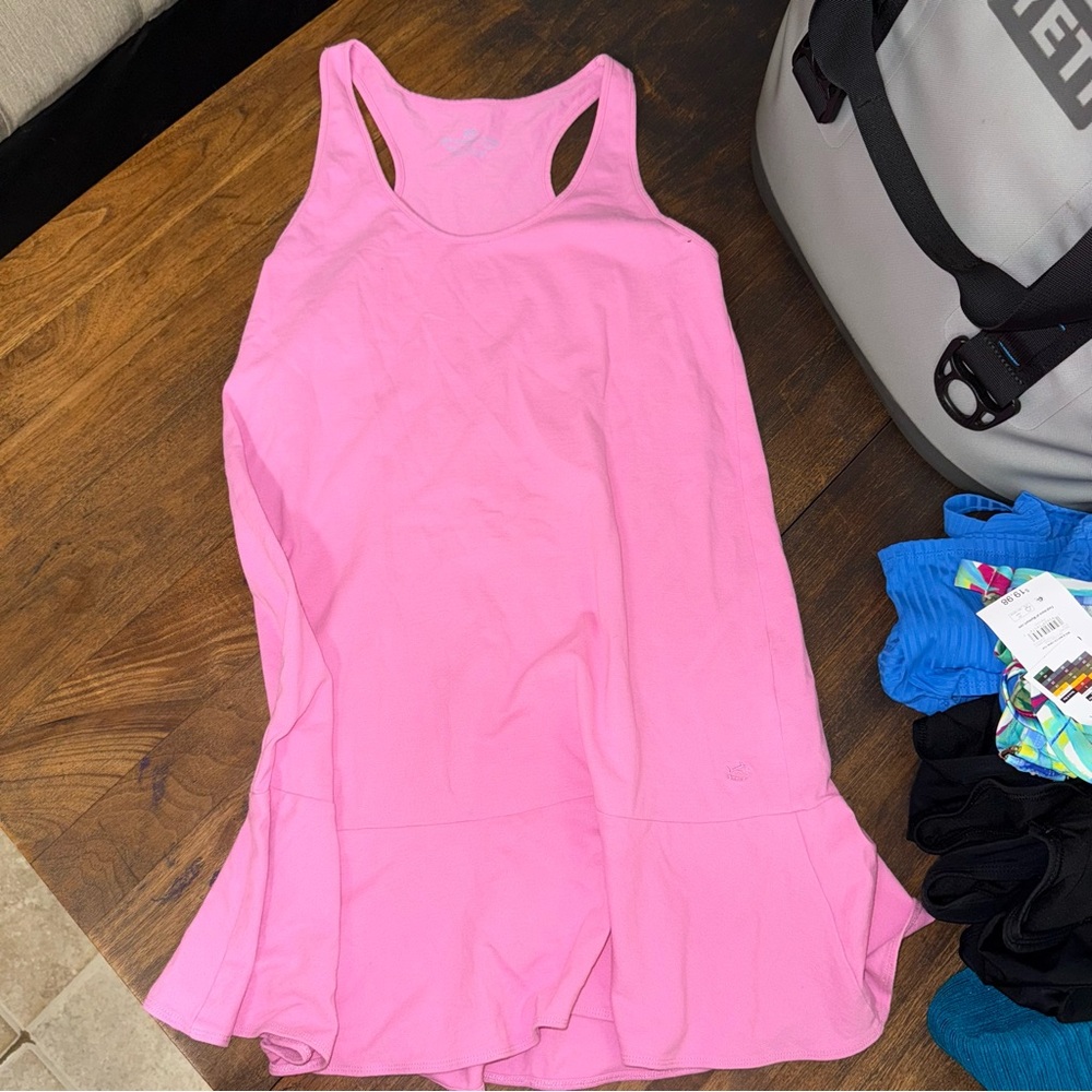 Women’s Pink Racerback Flounce Dress